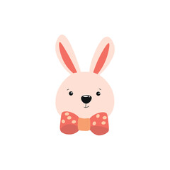 Fototapeta premium Cute Easter bunny on white background