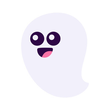 Cute ghost cartoon icon.