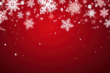 Naklejka na ściany i meble Ruby christmas card with white snowflakes vector illustration 