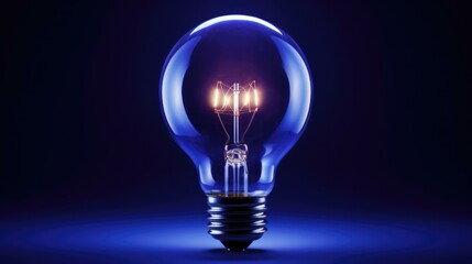 A light bulb is glowing in the dark. Generative AI.