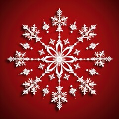Naklejka na ściany i meble Ruby christmas card with white snowflakes vector illustration 