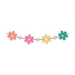 Garland for Easter celebration on white background