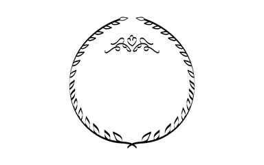 banner. doodle. vintage style. pattern. on a white background. vector. for the inscription. black lines.