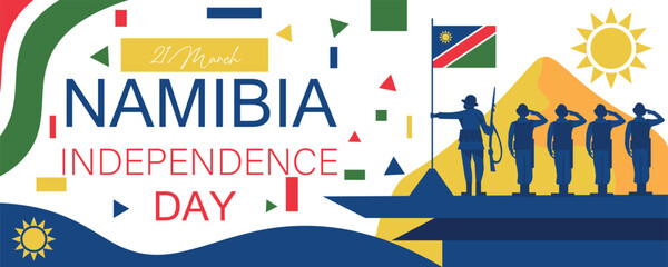 Drawn greeting banner for Namibia Independence Day