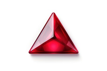 Ruby triangle isolated on white background 