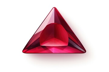 Ruby triangle isolated on white background 