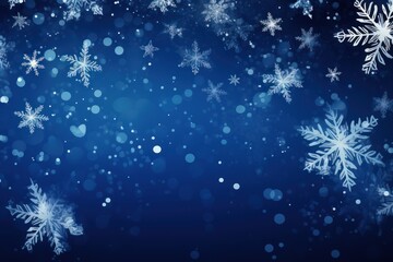 Fototapeta na wymiar Sapphire christmas card with white snowflakes vector illustration 