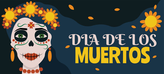 Greeting banner for Mexico's Day of the Dead (El Dia de Muertos)  