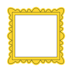 Square golden frame isolated flat vector illustration