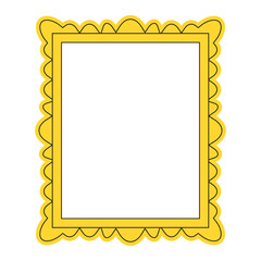Golden frame isolated flat vector illustration