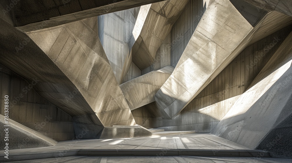 Aufkleber abstract view of a geometric concrete architectural structure