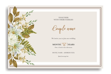wedding invitation templates with white flowers