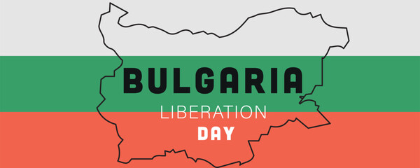 Festive banner for Bulgaria Liberation Day - obrazy, fototapety, plakaty