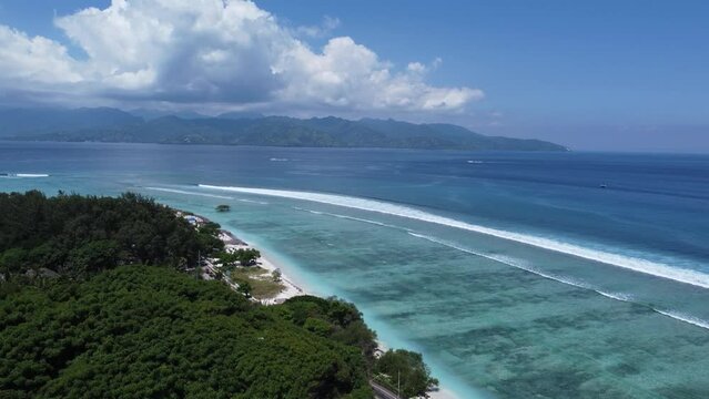 Aerial Gili Trawangan Island Lombok Indonesia