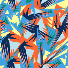 Seamless abstract urban pattern with curved triangle elements