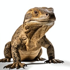 Obraz premium a komodo dragon close up, studio light , isolated on white background