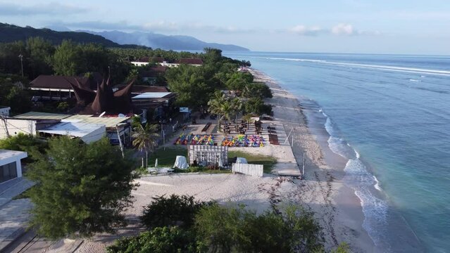 Aerial Gili Trawangan Island Lombok Indonesia