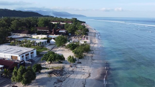 Aerial Gili Trawangan Island Lombok Indonesia
