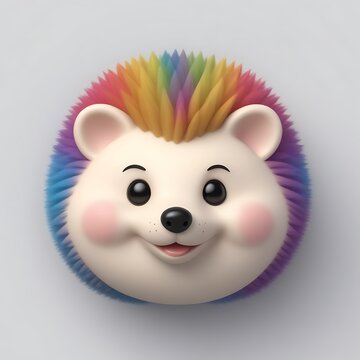 Hedgehog 3D sticker vector Emoji icon illustration, funny little animals, hedgehog on a white background