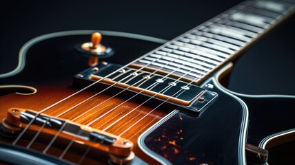 Fototapeta na wymiar A close-up shot highlighting the details of an electric guitar