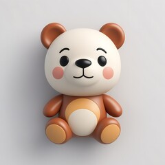 Bear 3D sticker vector Emoji icon illustration, funny little animals, bear on a white background
