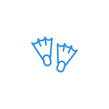 recommend clip art: snorkeling shoes with fins flat vector design