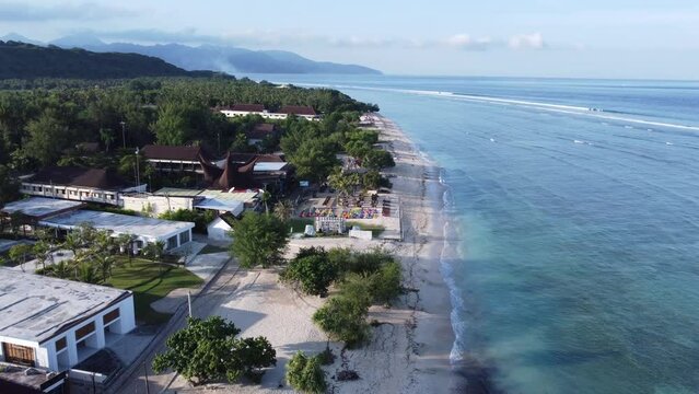 Aerial Gili Trawangan Island Lombok Indonesia