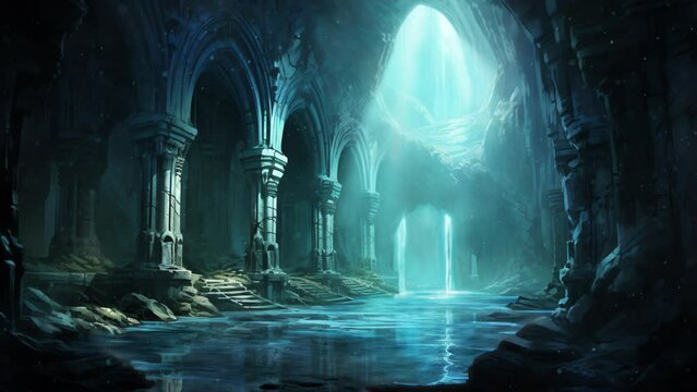 Animated Twitch Streamer Background of a Water Temple