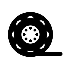  Black Icon Cinema Entertainment Vector Illustration 