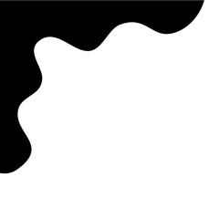 Black Corner Wave Header Vector 