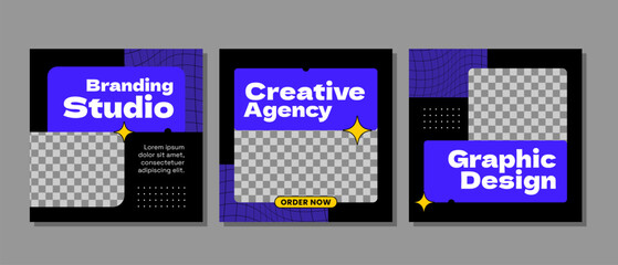 Creative agency feed instagram template design - obrazy, fototapety, plakaty