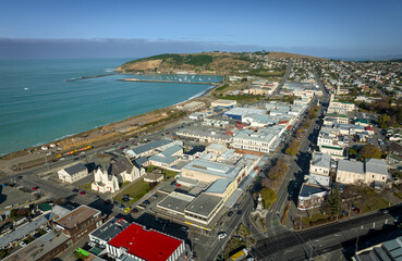 Aerial: Town of Oamaru, Otago, New Zealand