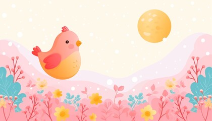 Hand drawn baby announcement background