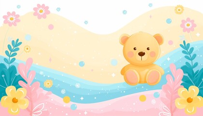 Hand drawn baby announcement background