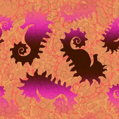 Summer animals seamless seahorse pattern for fabrics and wrapping paper and kids print and swimsuit textiles