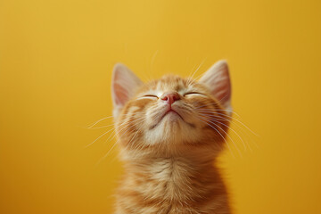 Content Ginger Kitten Enjoying a Sunbeam