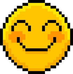 Fototapeta premium Pixel Happy Face Emoticon