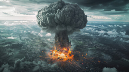 Atomic bomb explosion  - obrazy, fototapety, plakaty