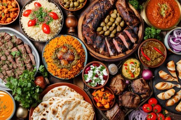 Food artistry: Middle Eastern cuisine presented with flair, a fusion of visual and culinary pleasure.