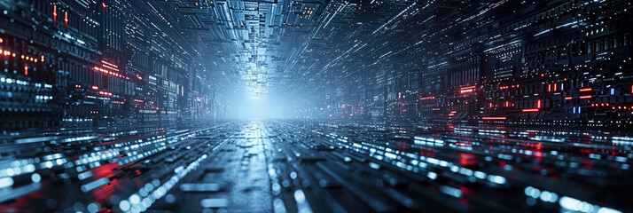 data technology background in blue