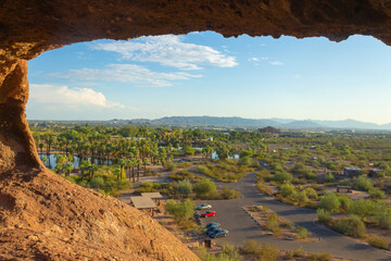 View from the top of the 'hole in the rocks' aka Papago Park in Phoenix Arizona