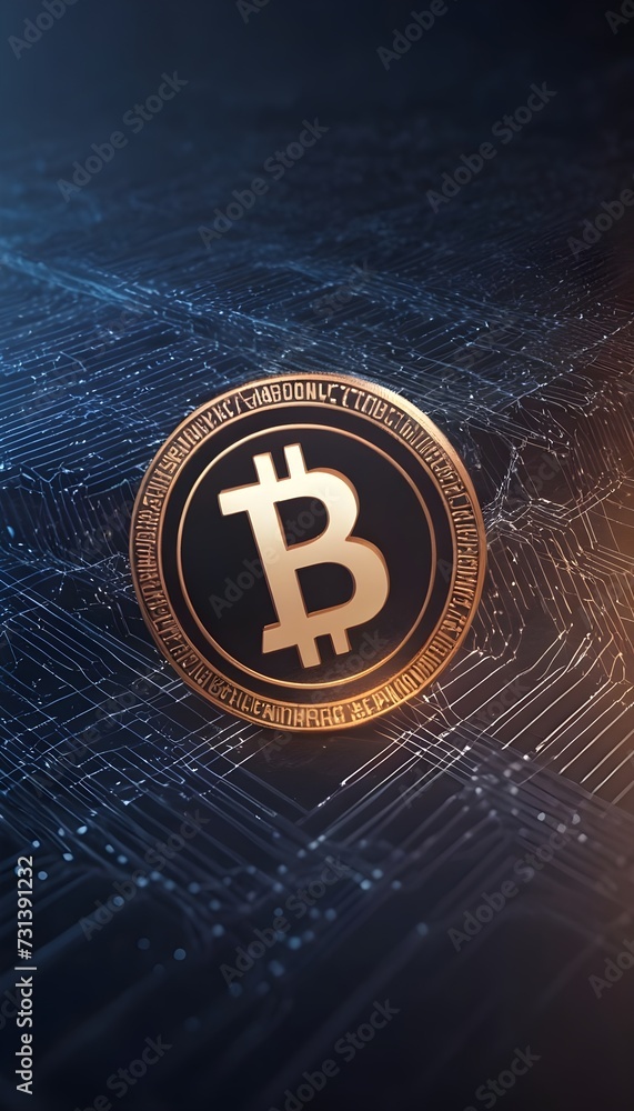 Poster blockchain technology background. cryptocurrency fintech block chain network and programming concept
