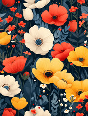 seamless background with poppies