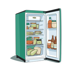 refrigerator with food