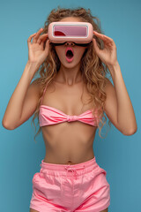 Fototapeta premium women with a vr headset