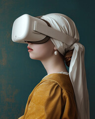 portrait of a woman with vr headset
