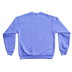 Blank Long Sleeve Sweatshirt Color Carolina Bluet View Template Mockup on Transparent Background