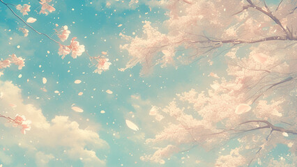 桜の花びらに込めた願い - obrazy, fototapety, plakaty