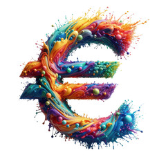 European Currency: Isolated Euro Sign on a Clear PNG Canvas - Generative AI
