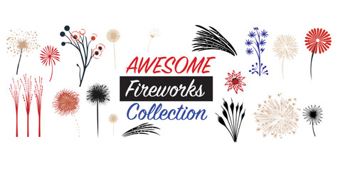 Fototapeta na wymiar Awesome Fireworks Collection